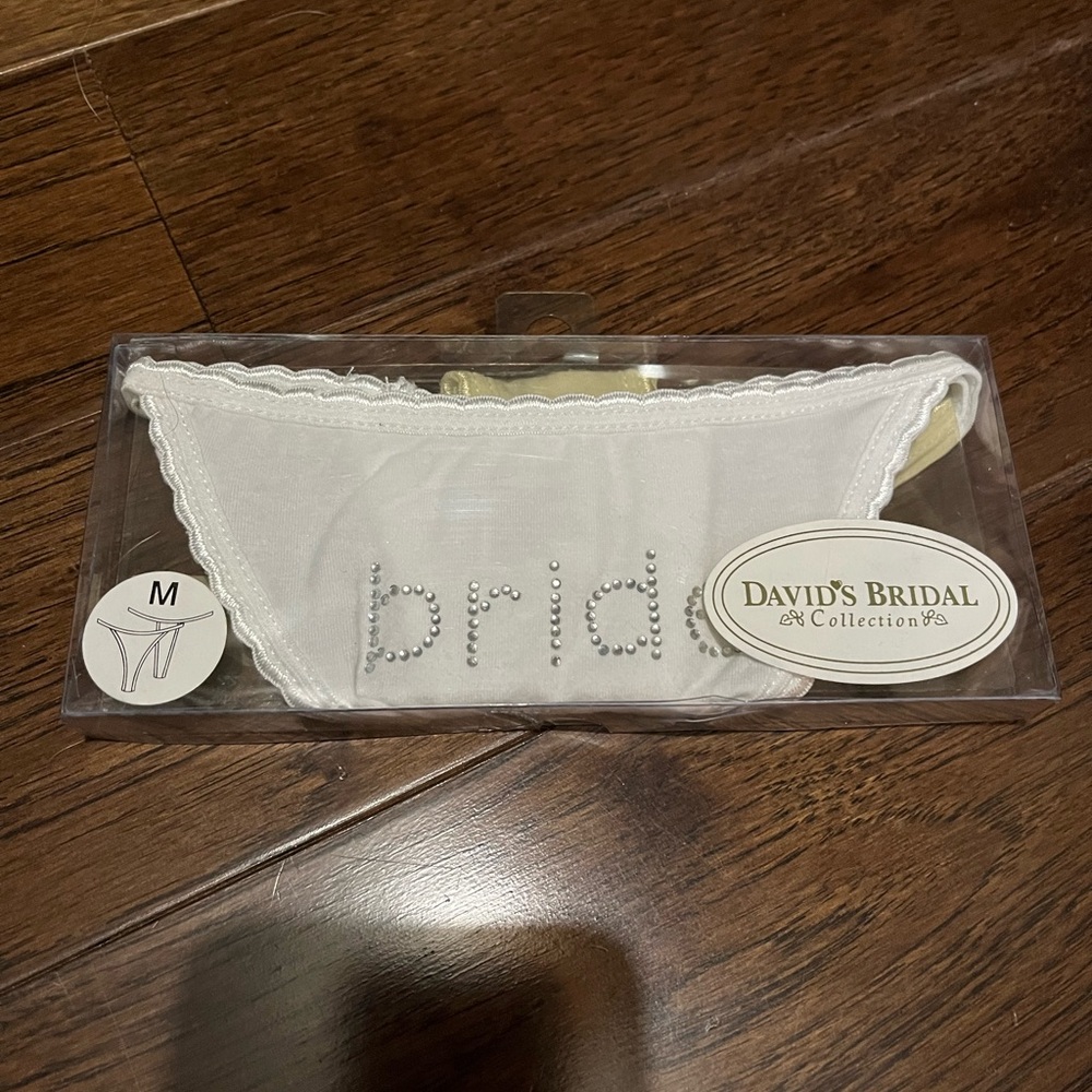 Brand New in Box David’s Bridal “Bride” thong size M / 6